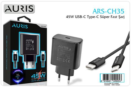 Auris CH35 45W (Sams.) Usb-C Typec Başlık Kablo Set